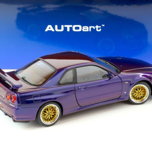 1:18 AUTOart Nissan Skyline GT-R (R34) V-Spec II BBS LM Wheels Midnight purple III