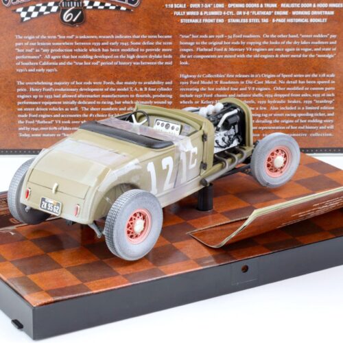 1:18 Highway61 Ford Model A Roadster Hot Rod #121c Origins of Speed green 50160