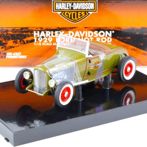 1:18 Highway61 Ford Model A Hot Rod 1929 Harley Davidson green metallic 81045
