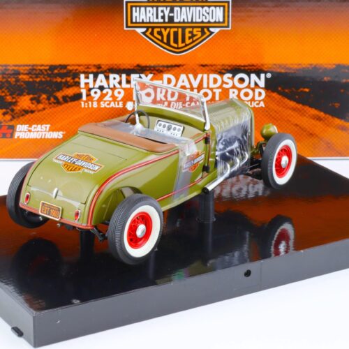 1:18 Highway61 Ford Model A Hot Rod 1929 Harley Davidson green metallic 81045