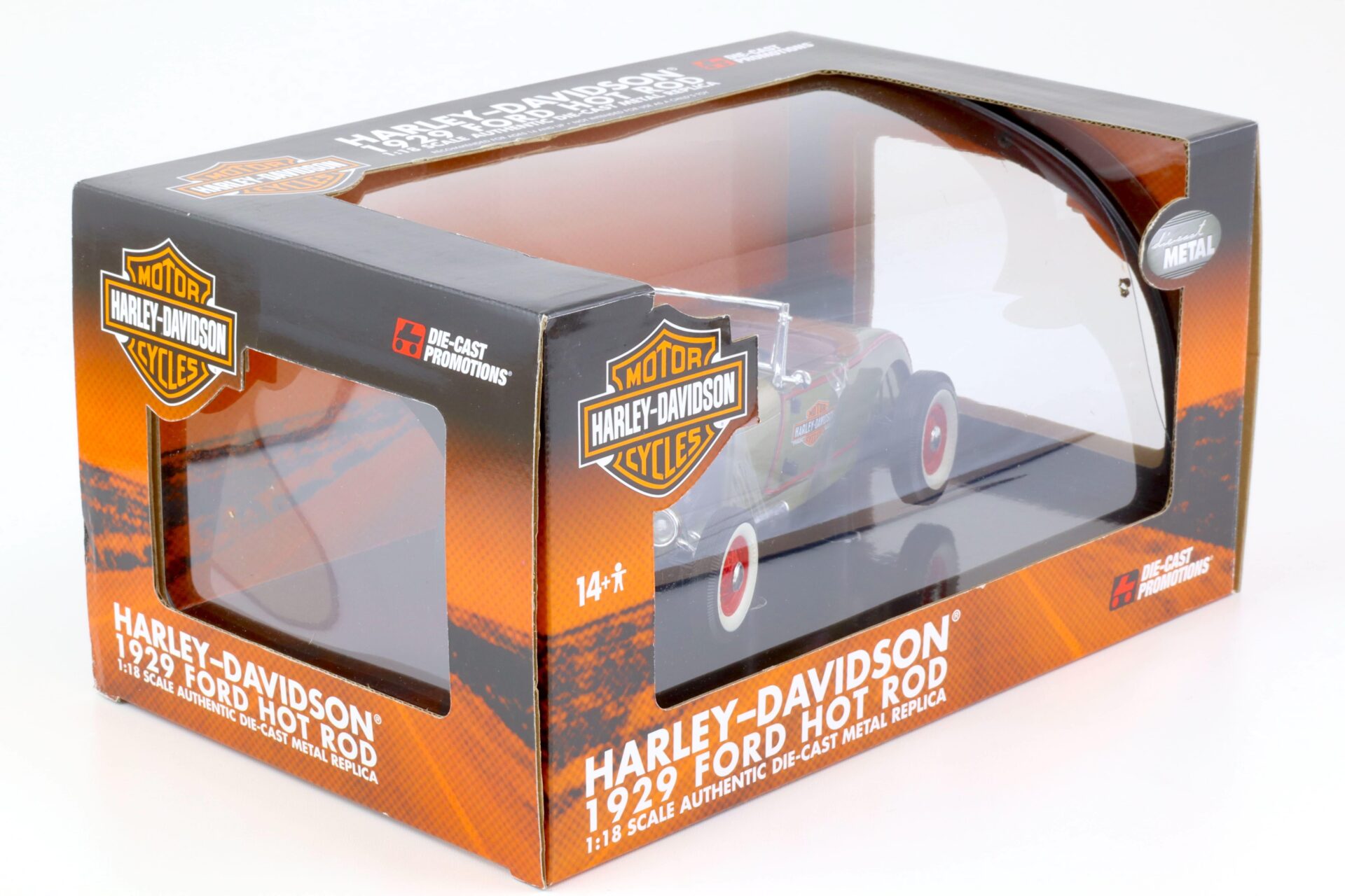 1:18 Highway61 Ford Model A Hot Rod 1929 Harley Davidson green metallic 81045