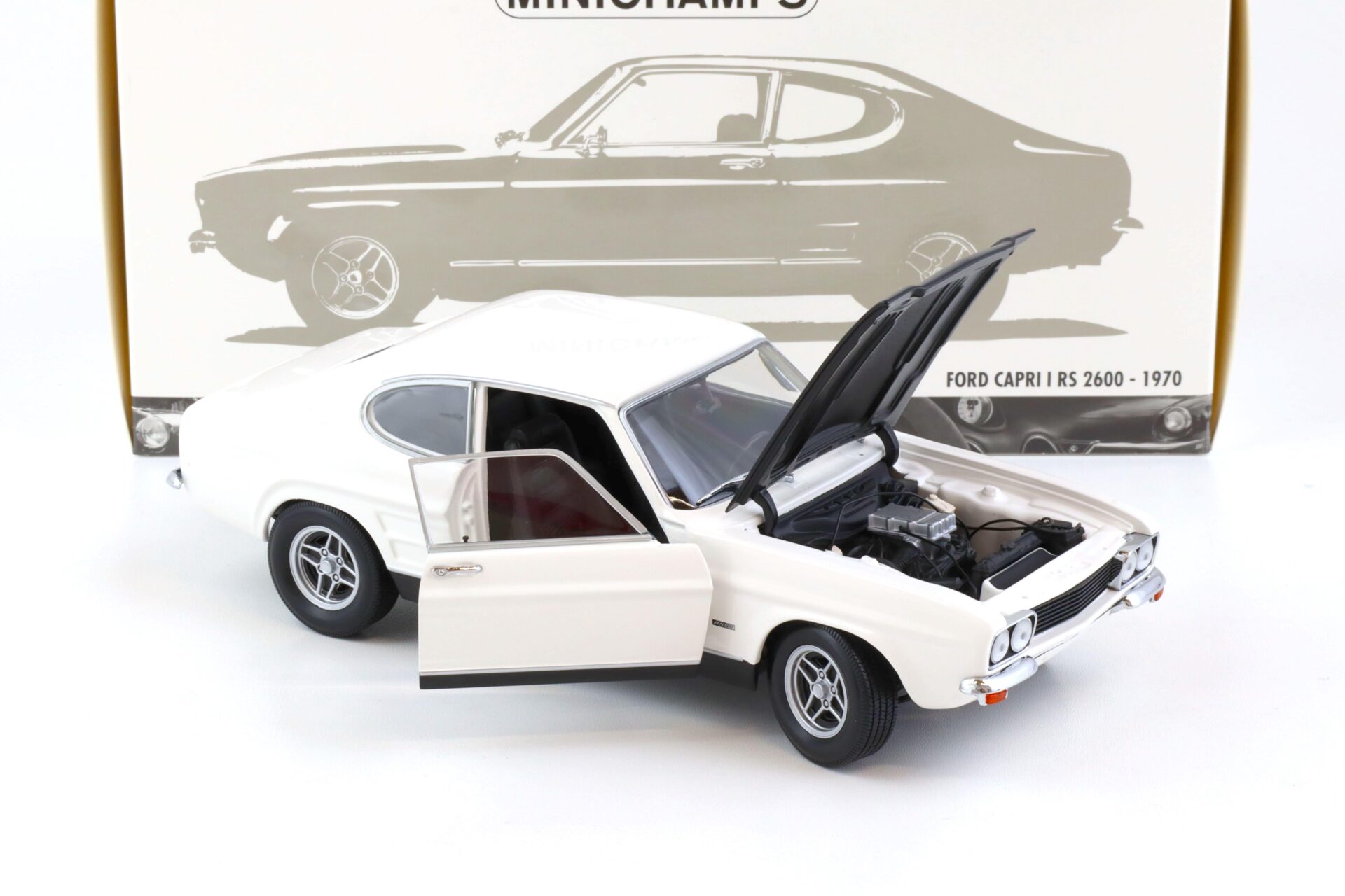 1:18 Minichamps Ford Capri I RS 2600 white/ black 1970