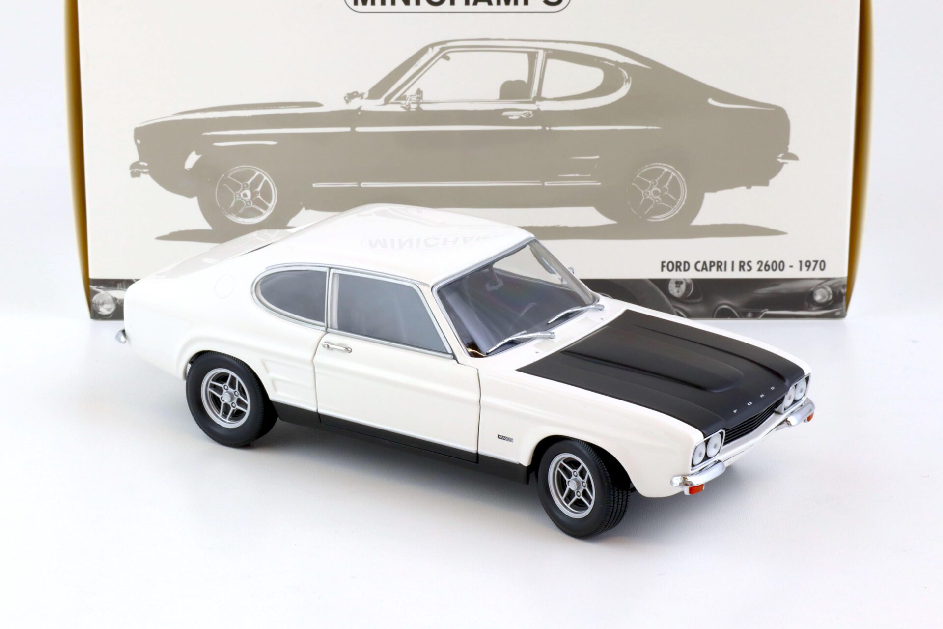 1:18 Minichamps Ford Capri I RS 2600 white/ black 1970
