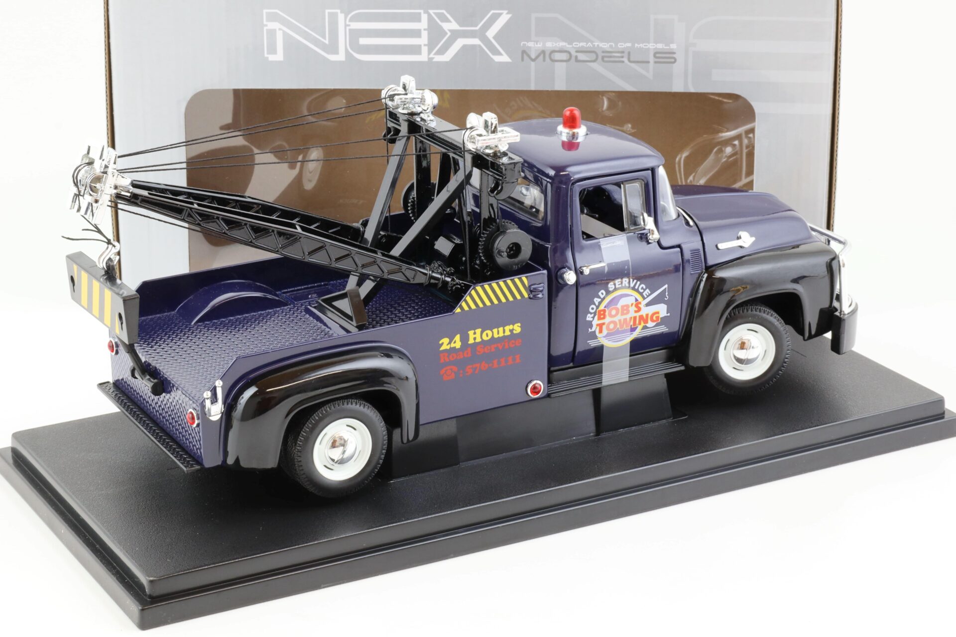 1:18 Welly NEX 1956 Ford F-100 Tow Truck Abschlepper Bob´s Towing blue