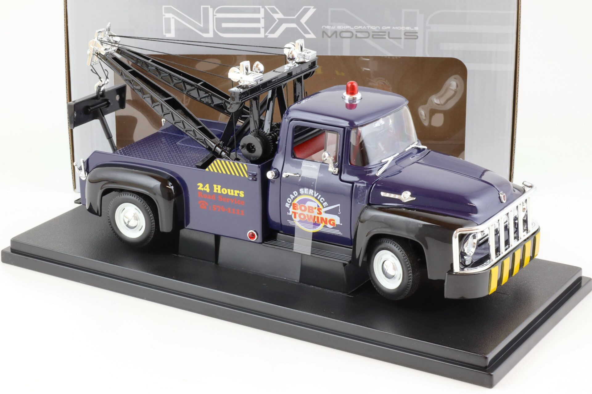 1:18 Welly NEX 1956 Ford F-100 Tow Truck Abschlepper Bob´s Towing blue