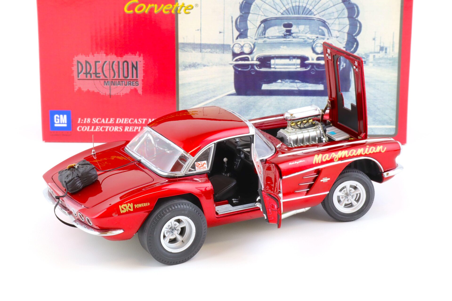 1:18 Precision Miniatures 1961 Chevrolet Corvette The Mazmanian Corvette red