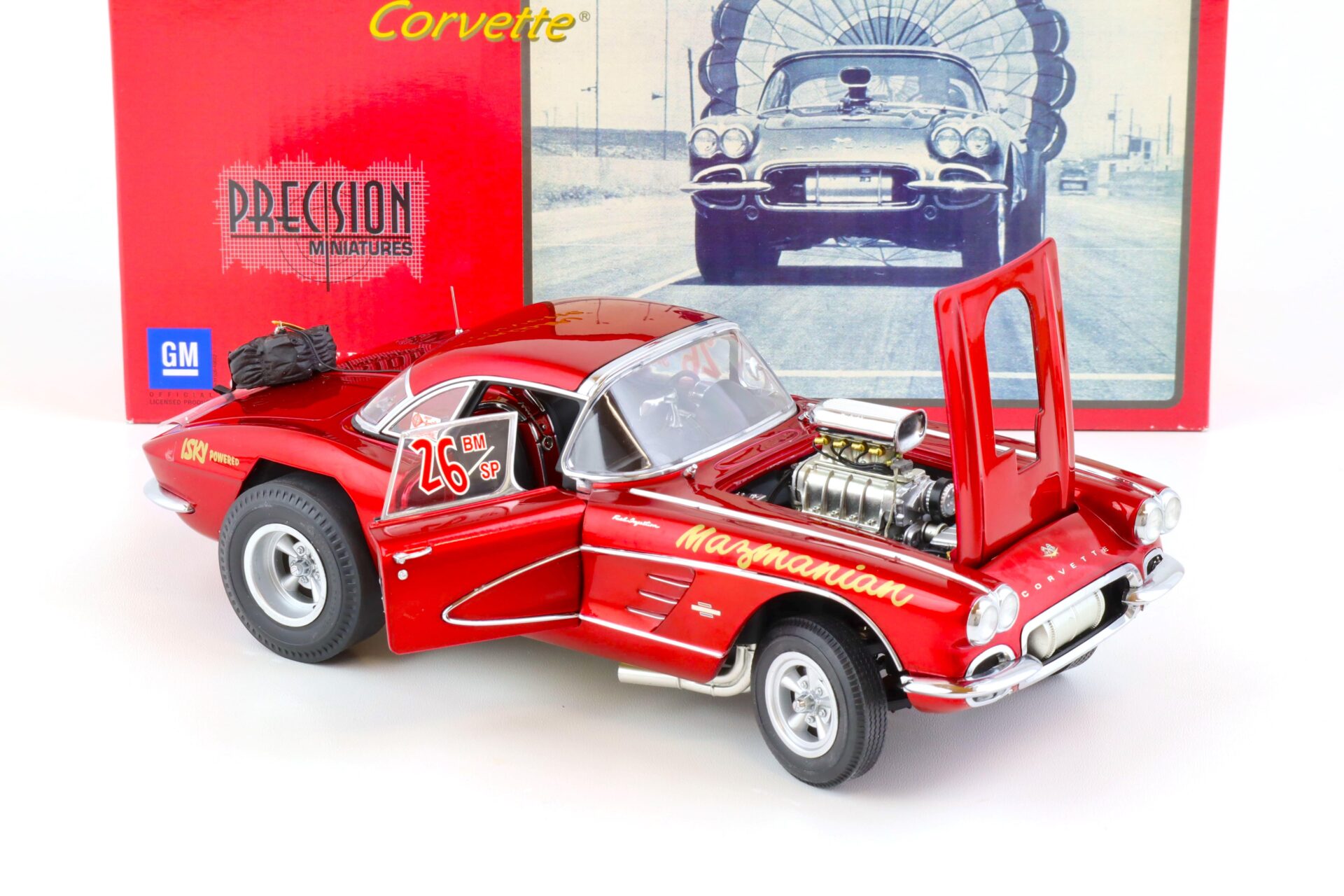 1:18 Precision Miniatures 1961 Chevrolet Corvette The Mazmanian Corvette red