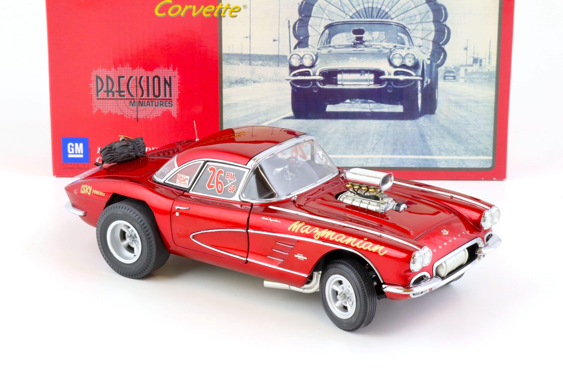 1:18 Precision Miniatures 1961 Chevrolet Corvette The Mazmanian Corvette red