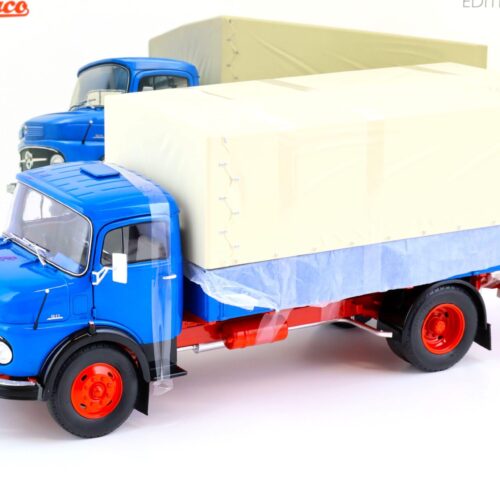 1:18 Schuco Mercedes L911 Pritsche + Plane LKW blue Die-Cast