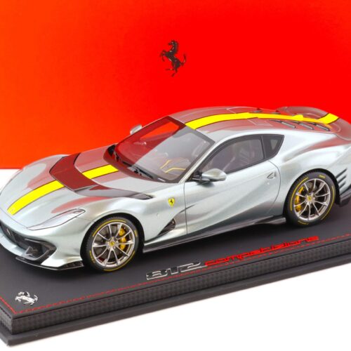 1:18 BBR Ferrari 812 Competizione 2021 Grigio Coburn grey/ yellow stripe P18207A