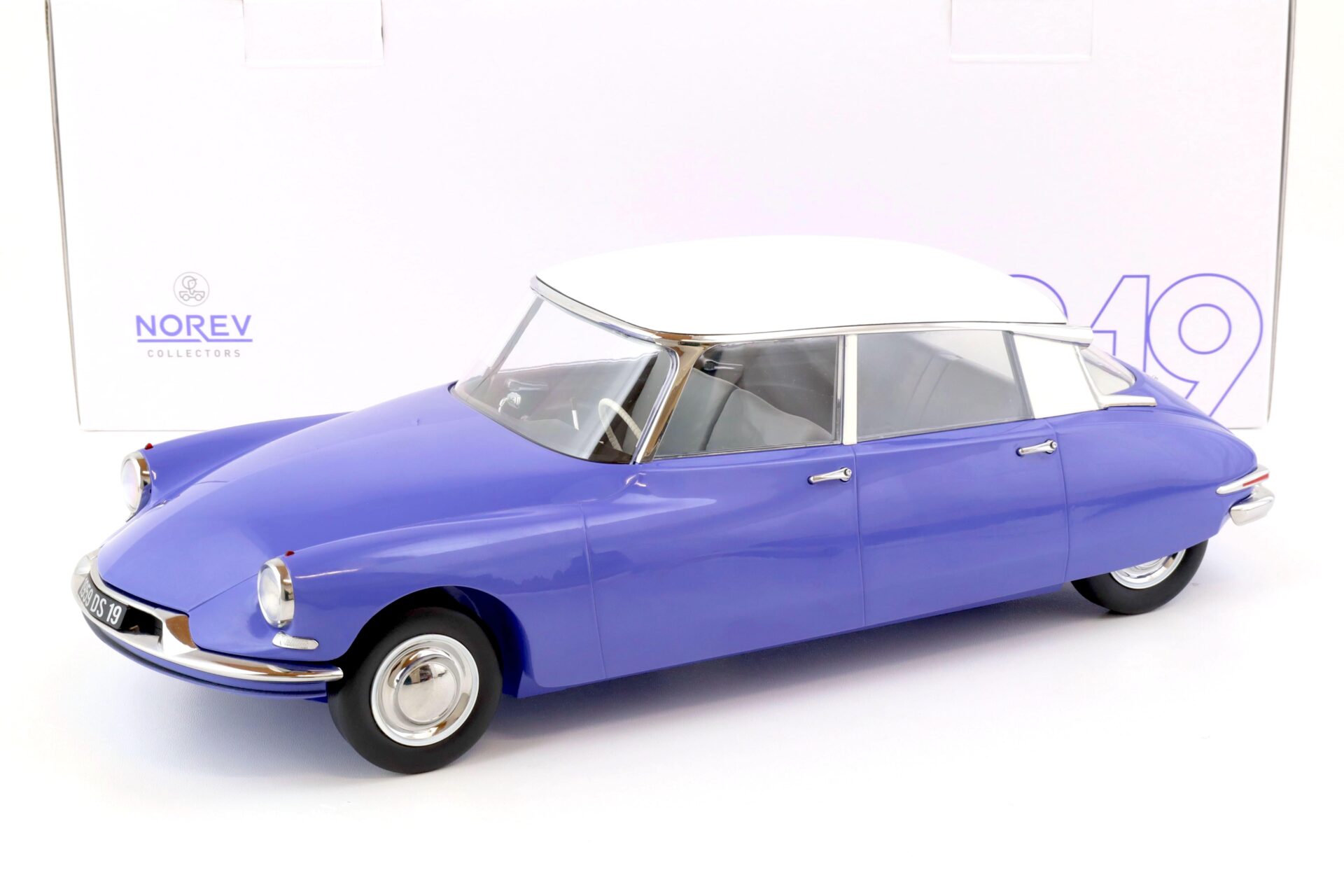 1:12 Norev Citroen DS 19 Bleu Delphinium blue & Blanc white 1959