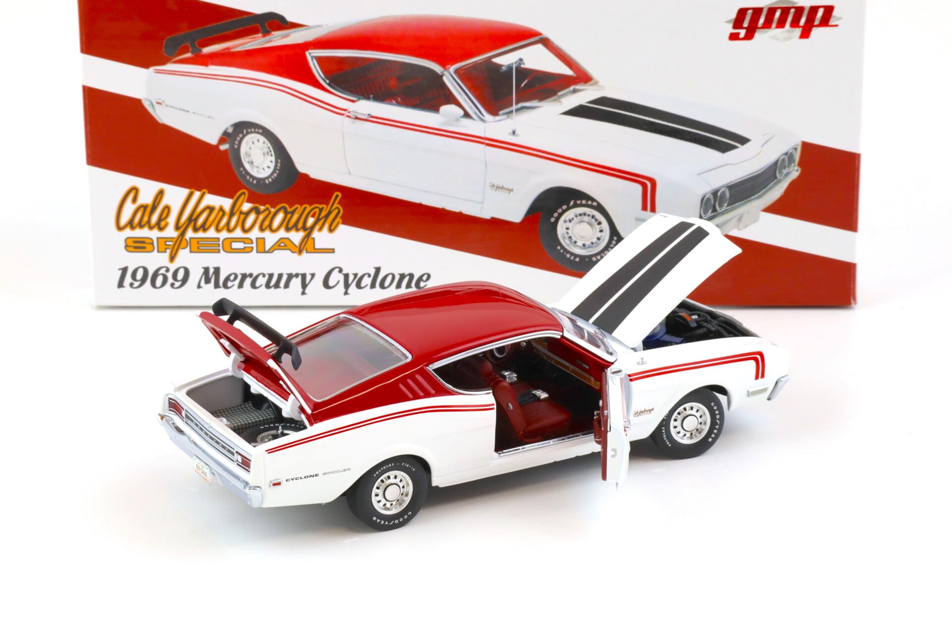 1:24 GMP 1969 Mercury Cyclone Coupe Cale Yarborough Special white/ red