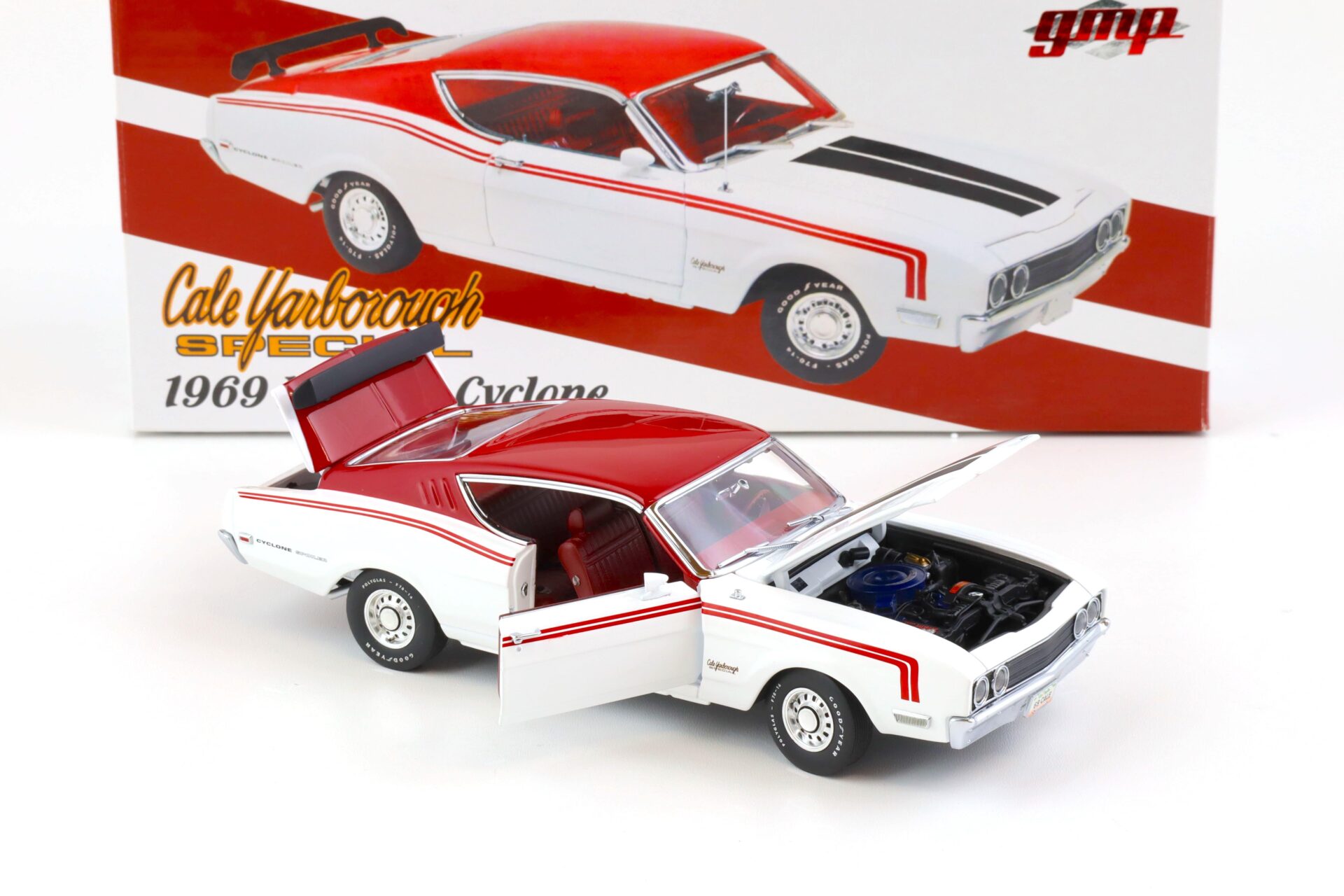 1:24 GMP 1969 Mercury Cyclone Coupe Cale Yarborough Special white/ red