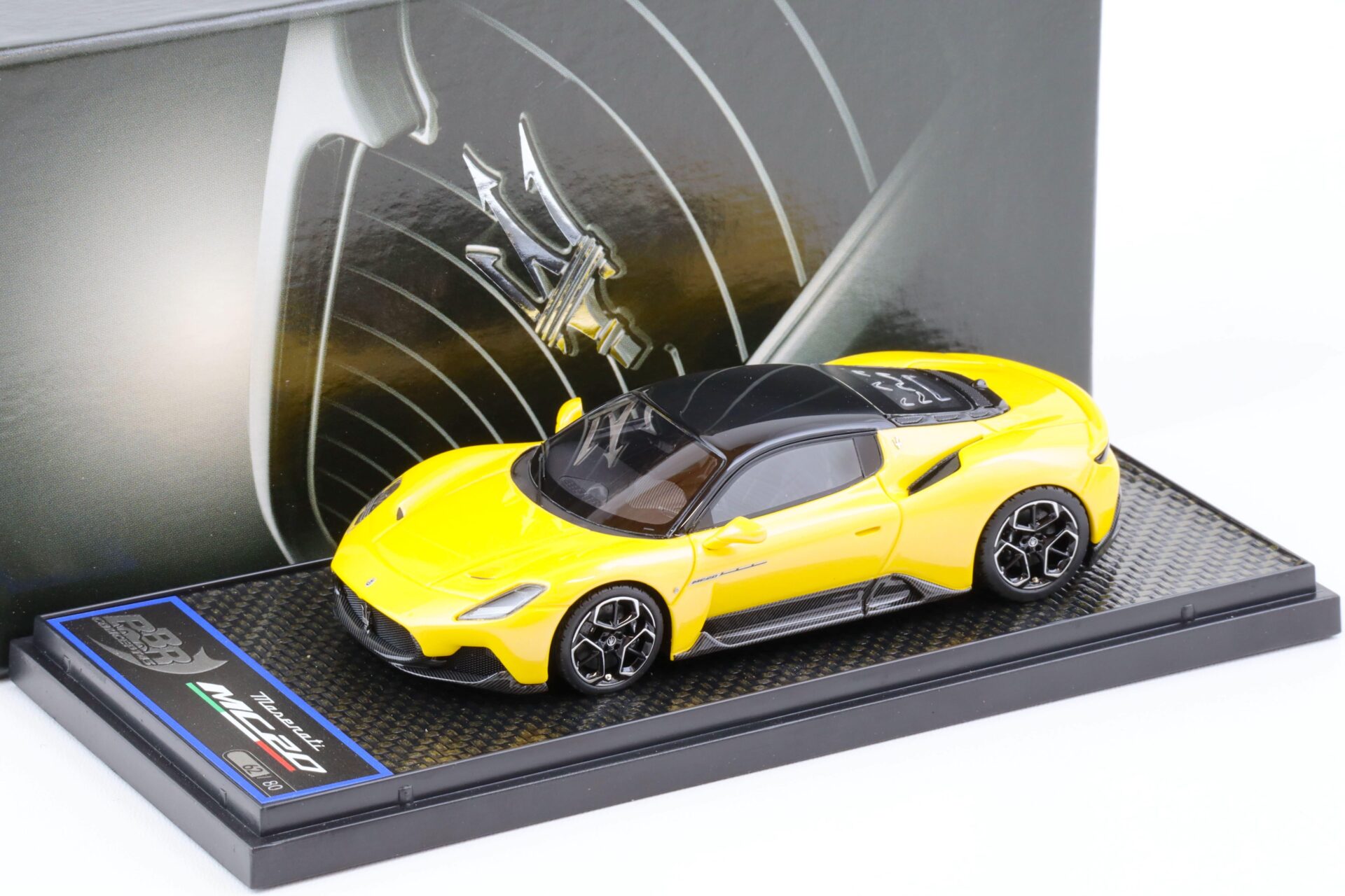 1:43 BBR Maserati MC20 Giallo Genio yellow/ black roof 2020 - Limited 80 pcs.