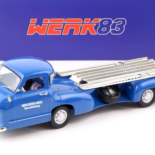 1:18 WERK83 Mercedes Renntransporter Das blaue Wunder 1955 blue