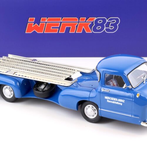 1:18 WERK83 Mercedes Renntransporter Das blaue Wunder 1955 blue