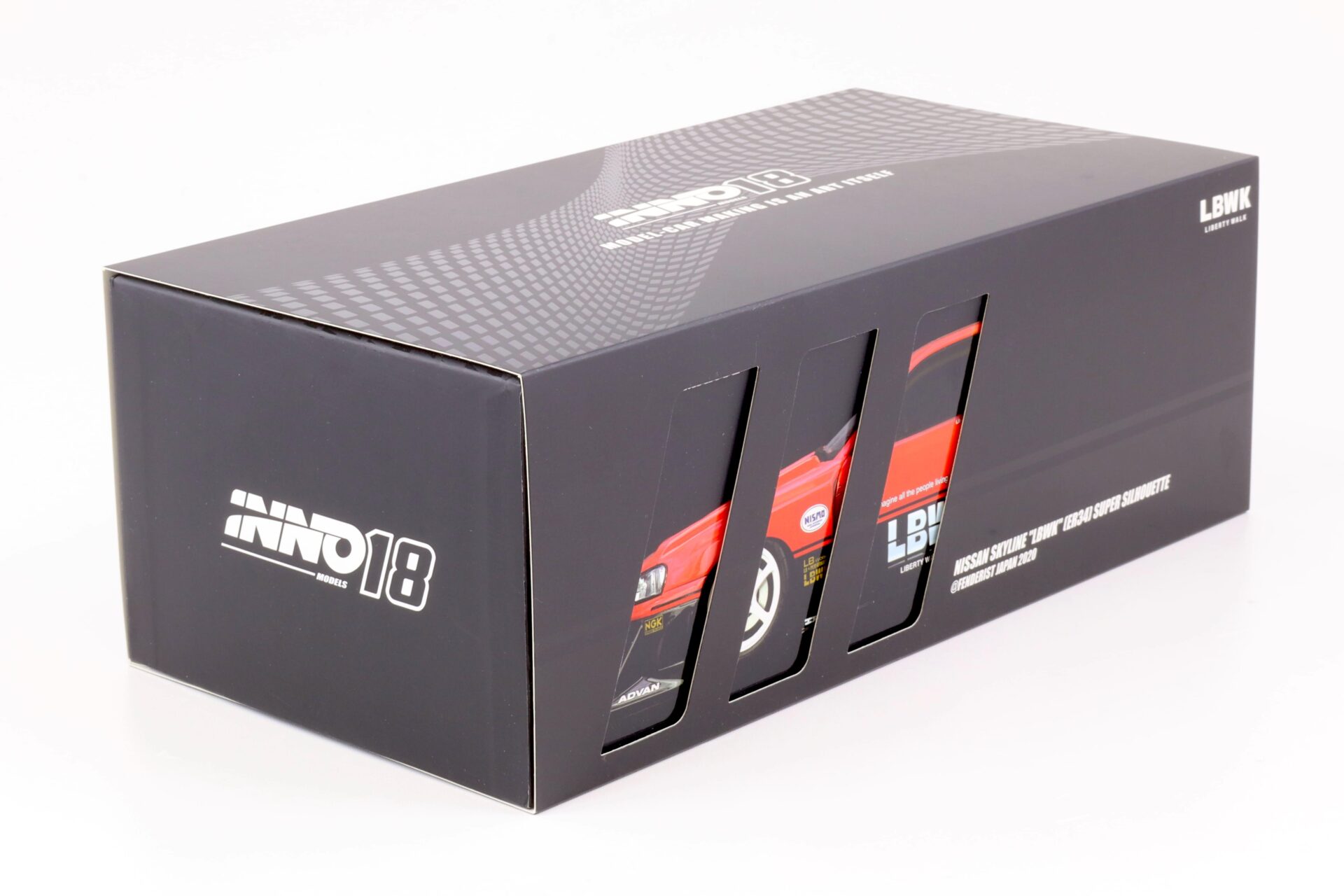 1:18 INNO Models Nissan Skyline GT-R (R34) LBWK Super Silhouette Fenderist Japan 2020