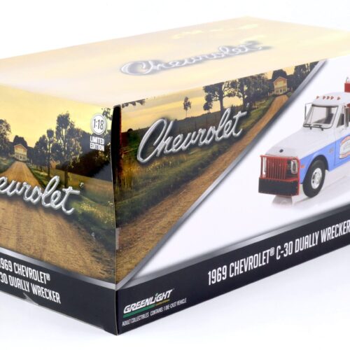 1:18 Greenlight 1969 Chevrolet C-30 Dually Wrecker Abschlepper HAZZARD Country Garage
