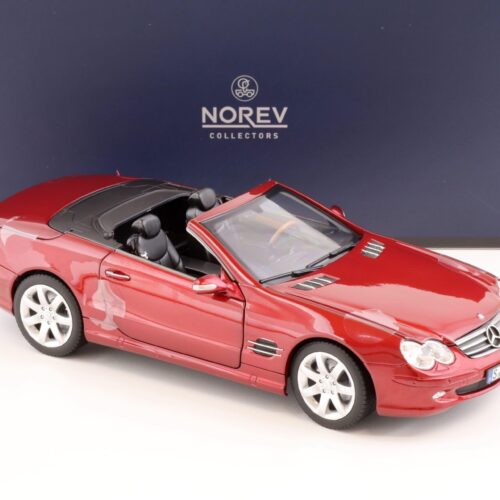 1:18 Norev Mercedes SL 500 Convertible 2003 red metallic - Limited 300 pcs.