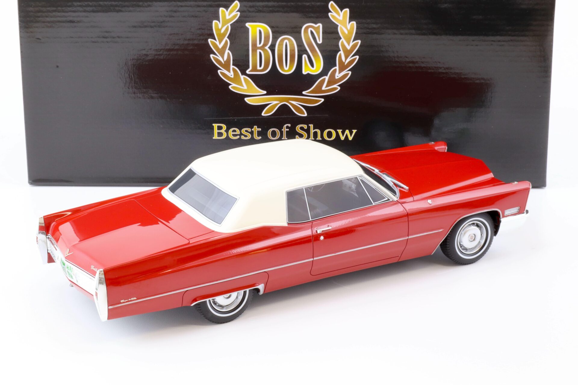1:18 BOS-Models 1967 Cadillac DeVille Coupe red/white BOS240