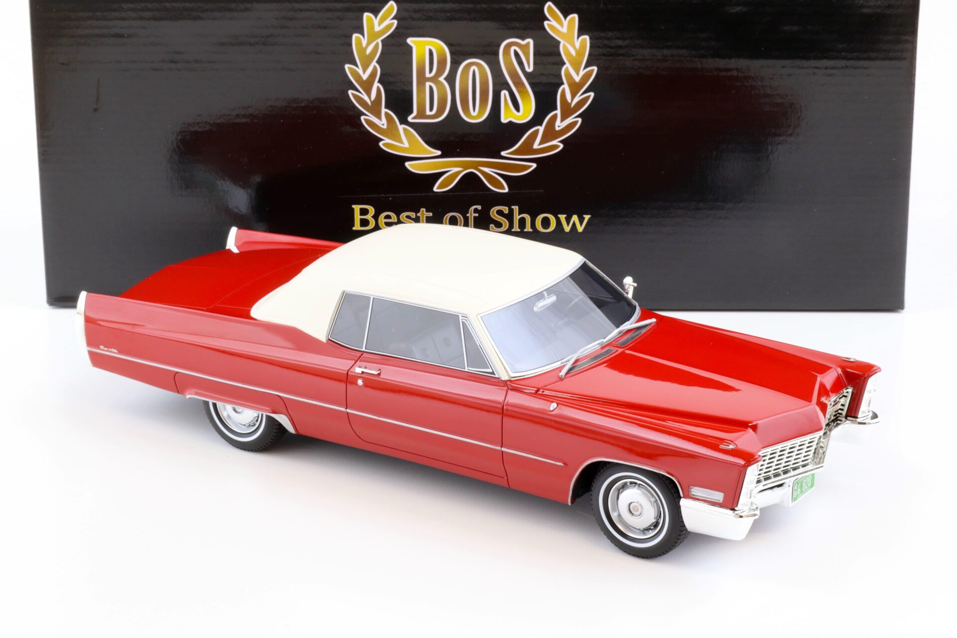 1:18 BOS-Models 1967 Cadillac DeVille Coupe red/white BOS240