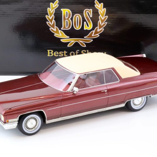 1:18 BOS-Models 1972 Cadillac Coupe de Ville metallic red/ white BOS095