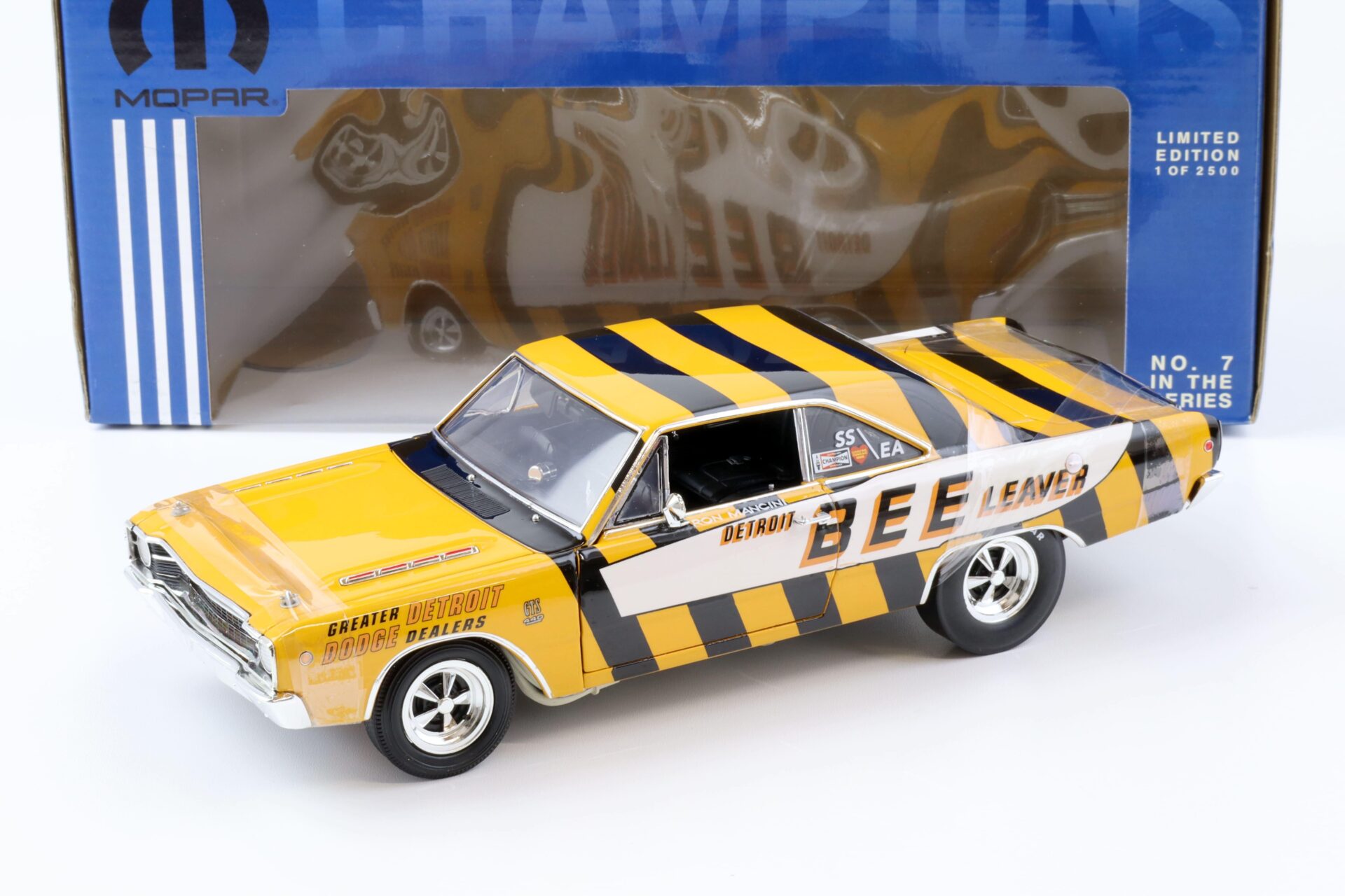 1:18 Highway61 Ron Mancini 1968 Dodge Dart 440 GTS Bee Leaver yellow