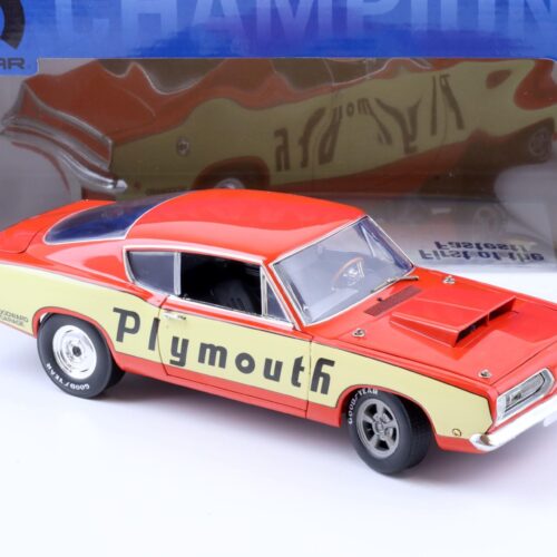 1:18 Highway61 1968 Plymouth Barracuda Hemi MULE CAR red/ beige
