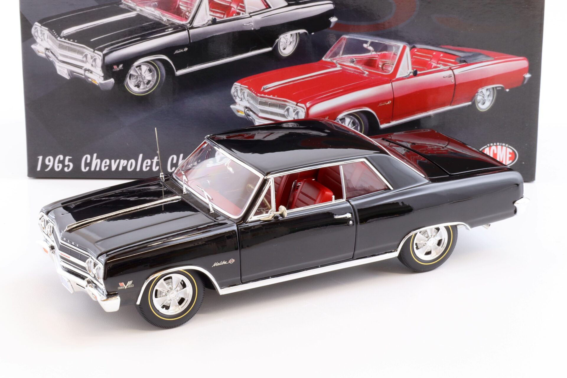 1:18 ACME 1965 Chevrolet Chevelle Z16 Malibu black with red interior