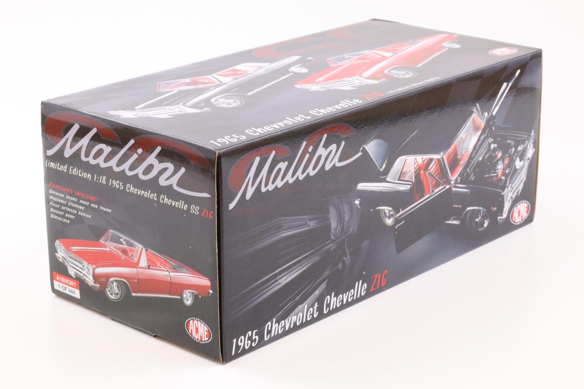1:18 ACME 1965 Chevrolet Chevelle Z16 Malibu black with red interior