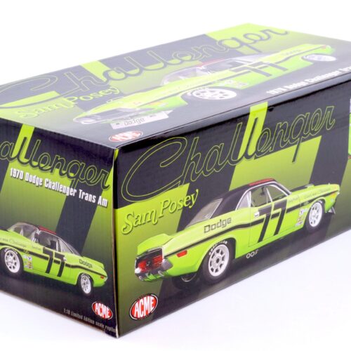 1:18 ACME 1970 Dodge Challenger Trans Am Sam Posey #77 green