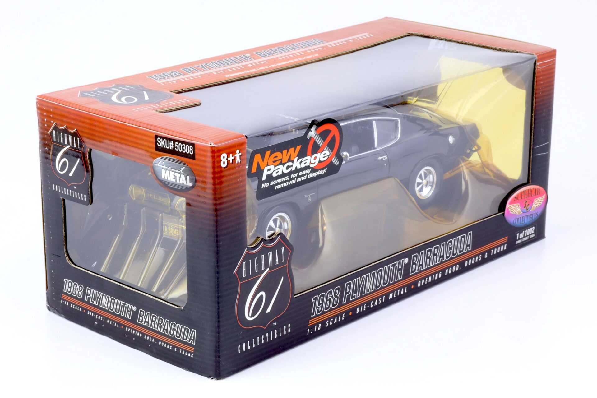 1:18 Highway61 Plymouth Barracuda Super Street Cuda 1968 black