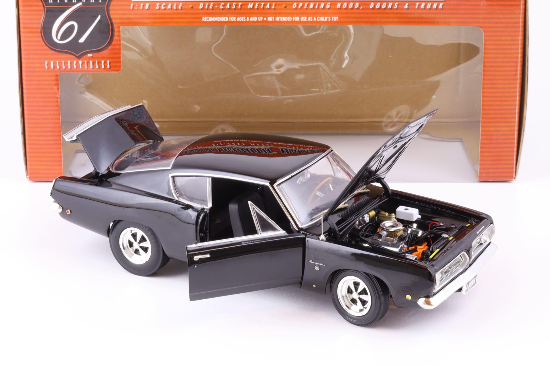1:18 Highway61 Plymouth Barracuda Super Street Cuda 1968 black