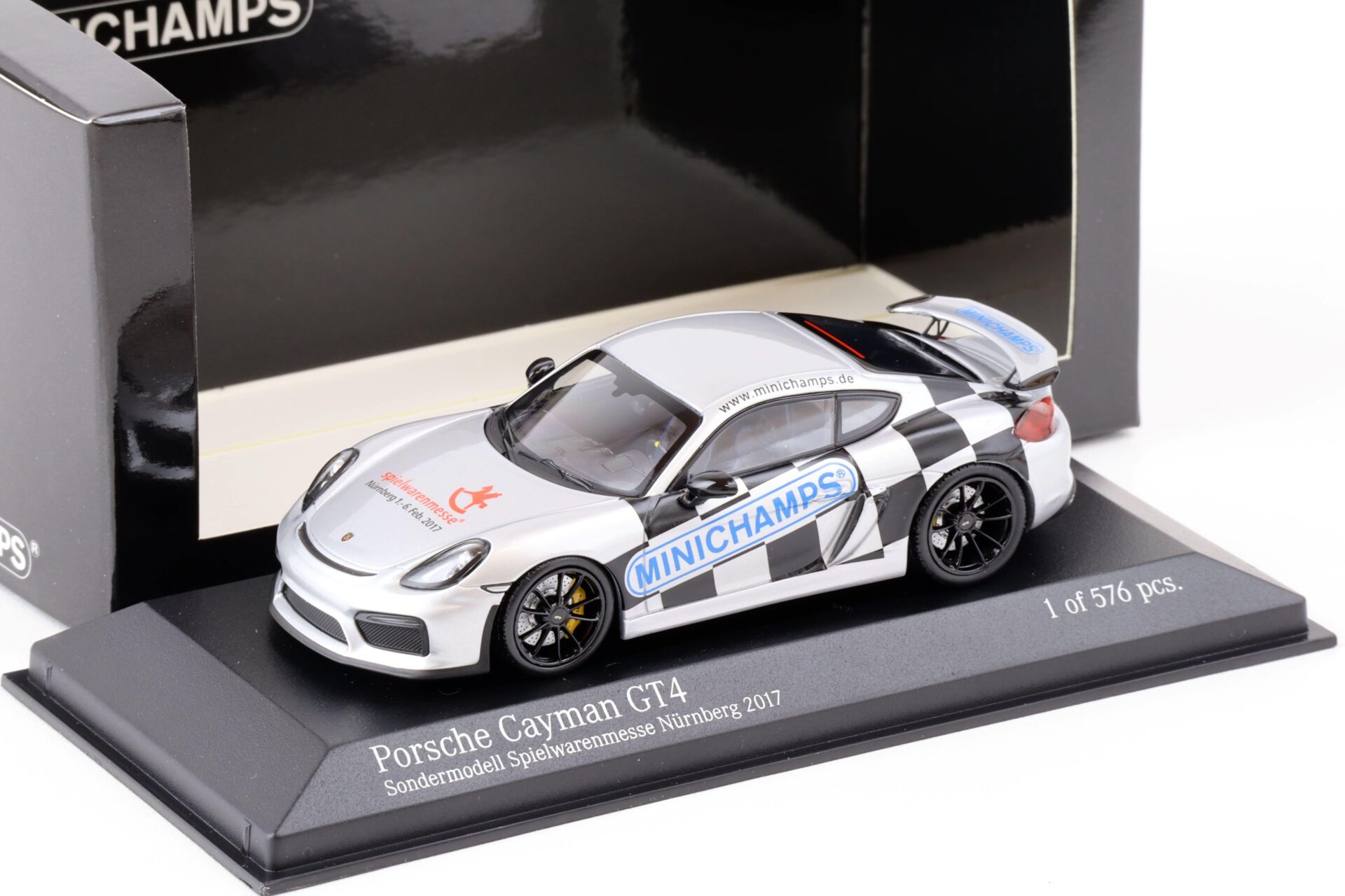 1:43 Minichamps Porsche Cayman GT4 Limited Edition German Toy Fair Nürnberg 2017