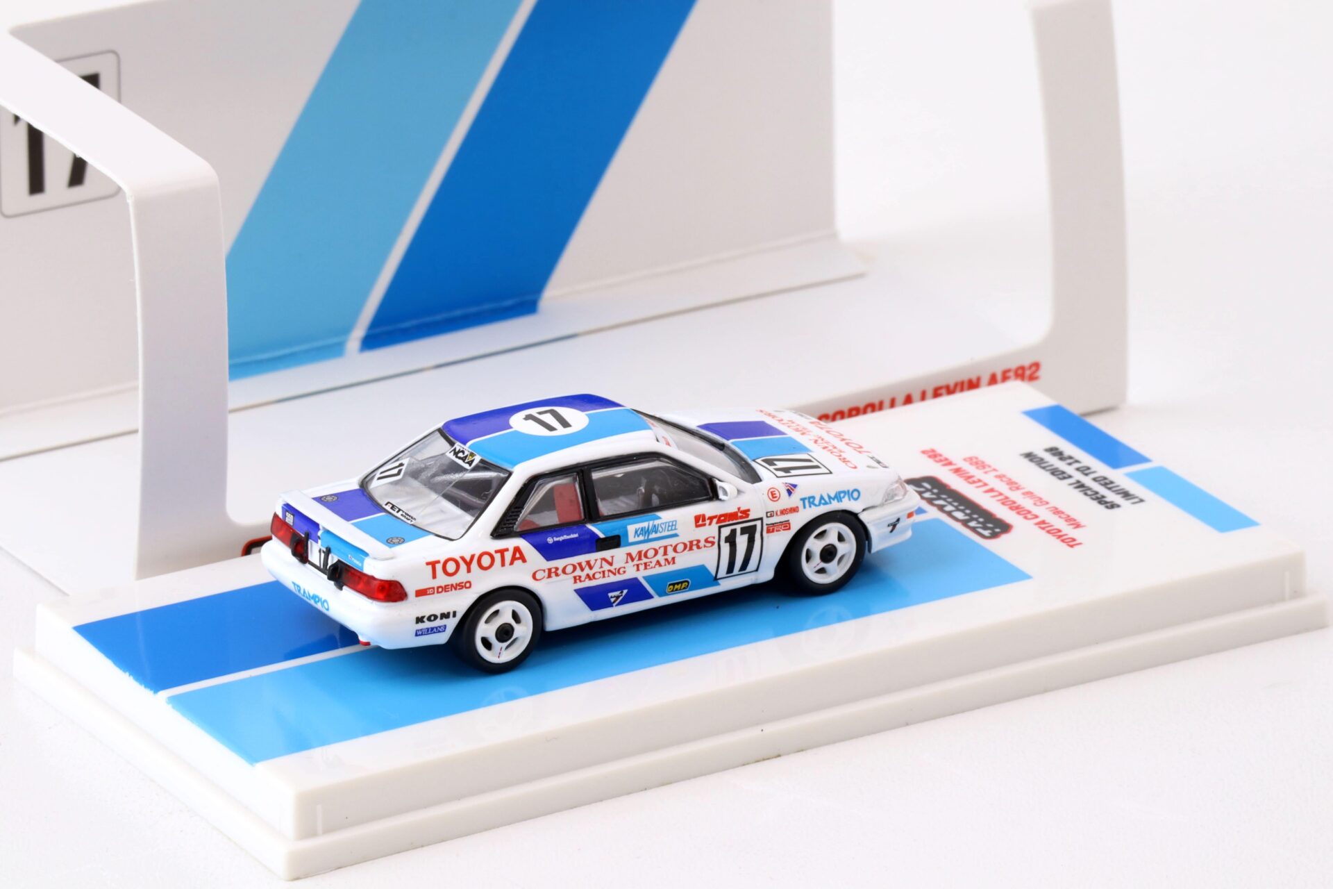 1:64 Tarmac Works 1989 Toyota Corolla Levin AE92 #17 Macau GP white/blue