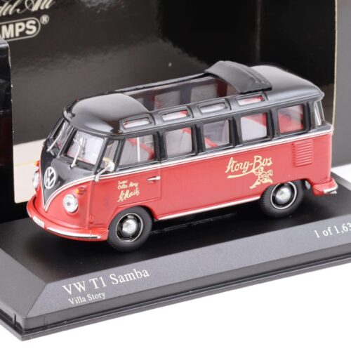 1:43 Minichamps VW T1 Samba Bus 1963 Villa Story red/ black