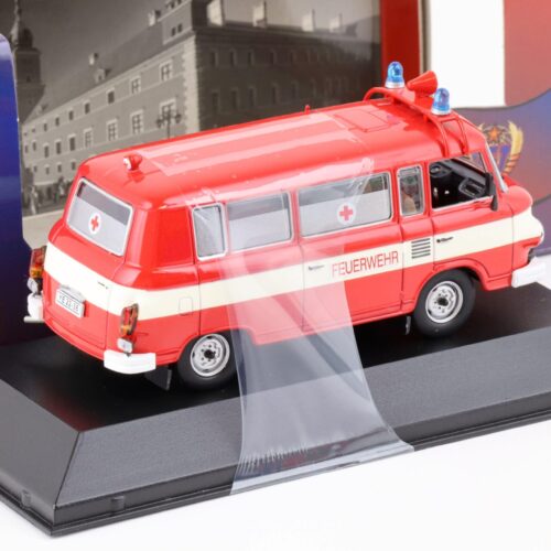 1:43 IST Models 1970 Barkas B1000 Bus FEUERWEHR red/ white