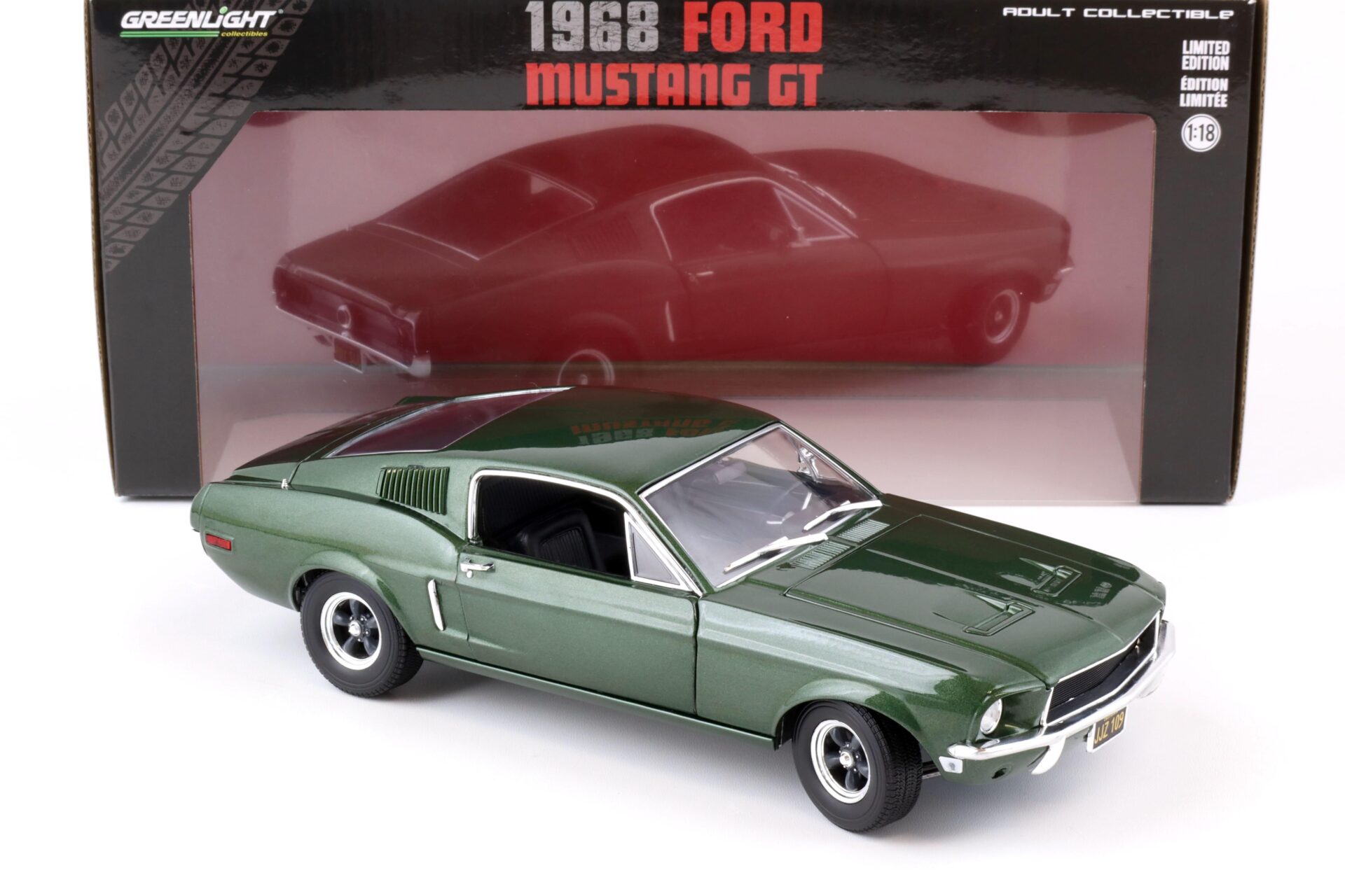 1:18 Greenlight 1968 Ford Mustang GT Fastback highland green metallic