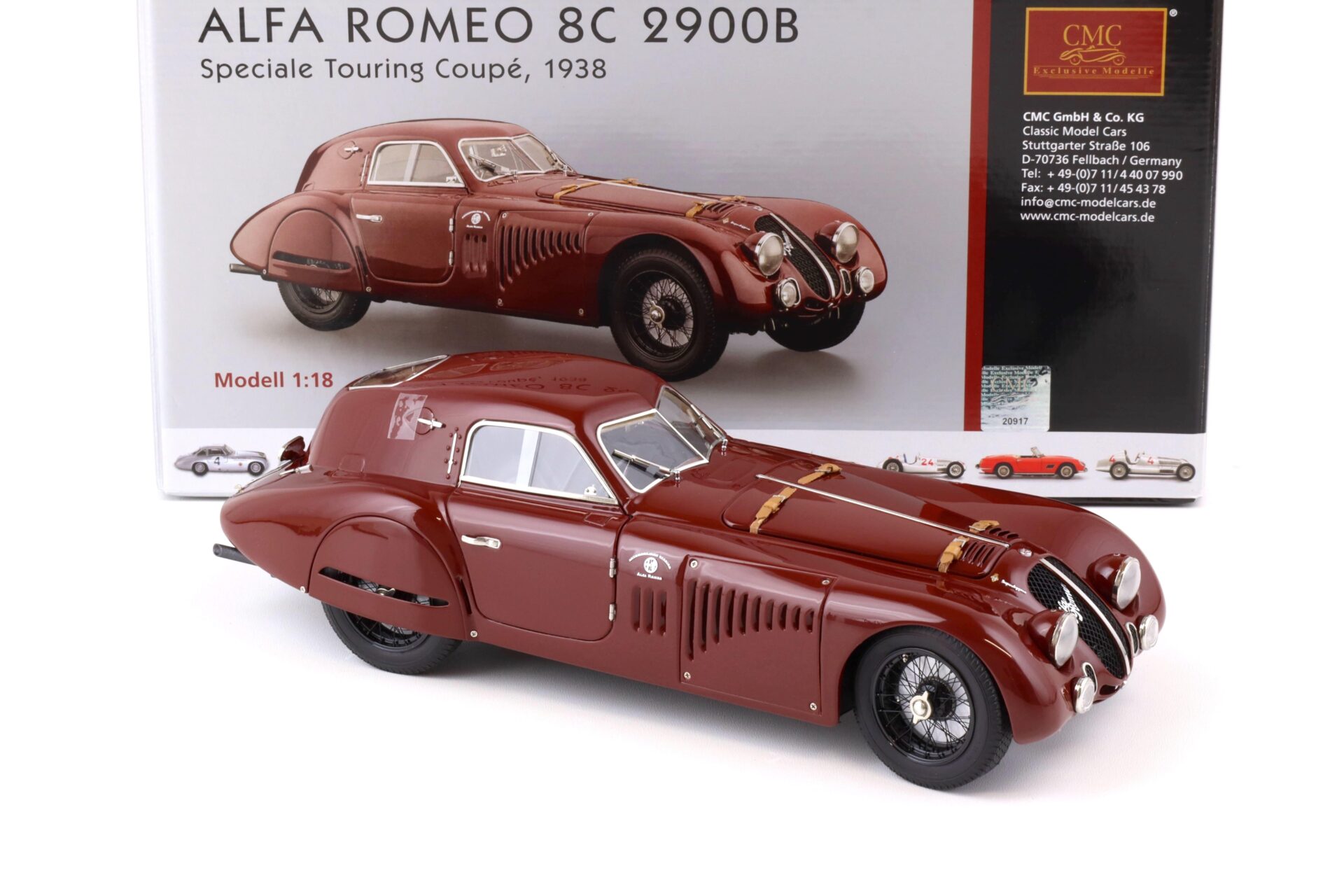 1:18 CMC Alfa Romeo 8C 2900B Speciale Touring 1938 dark red M-107