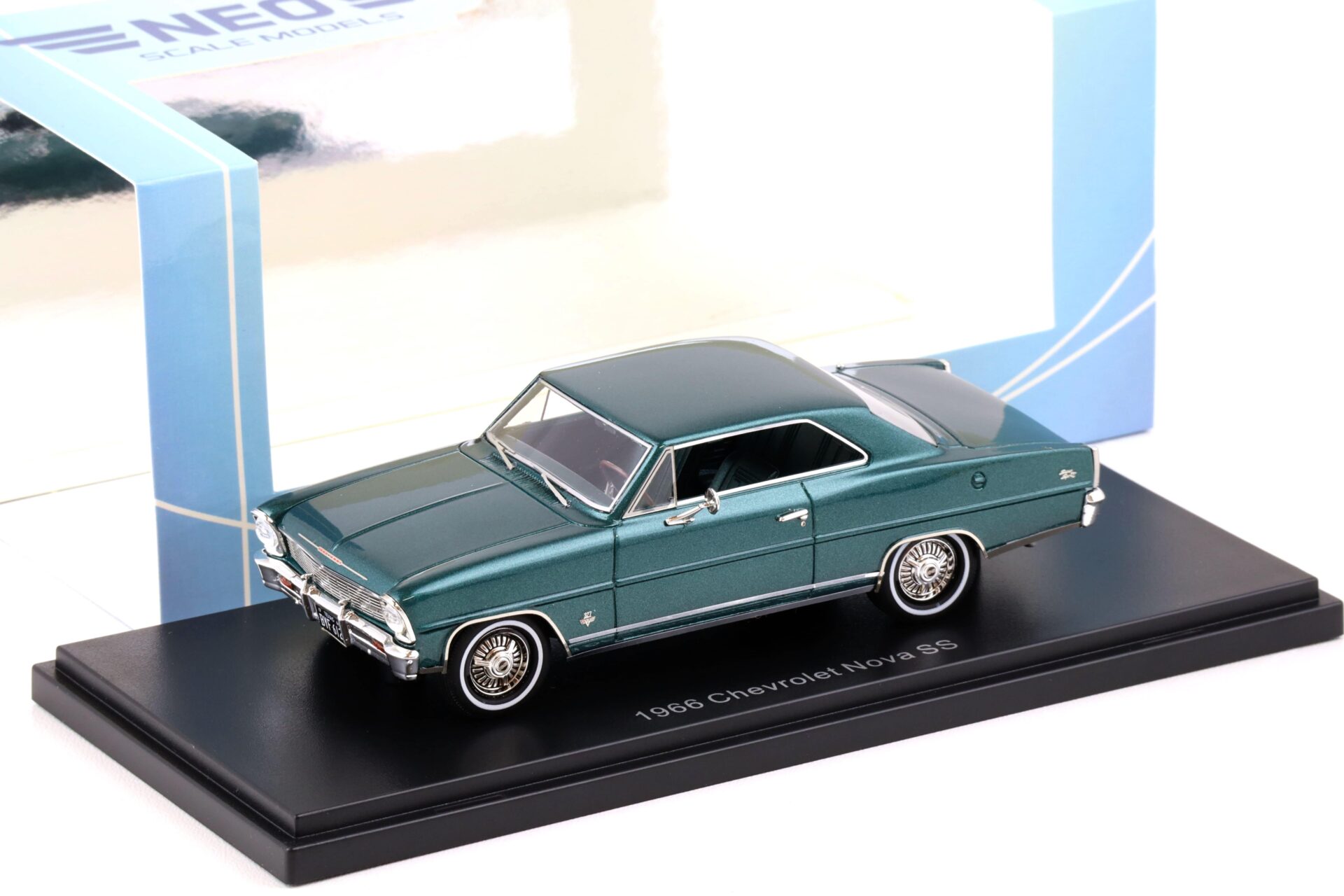 1:43 NEO 1966 Chevrolet Nova SS Hardtop metallic dark green