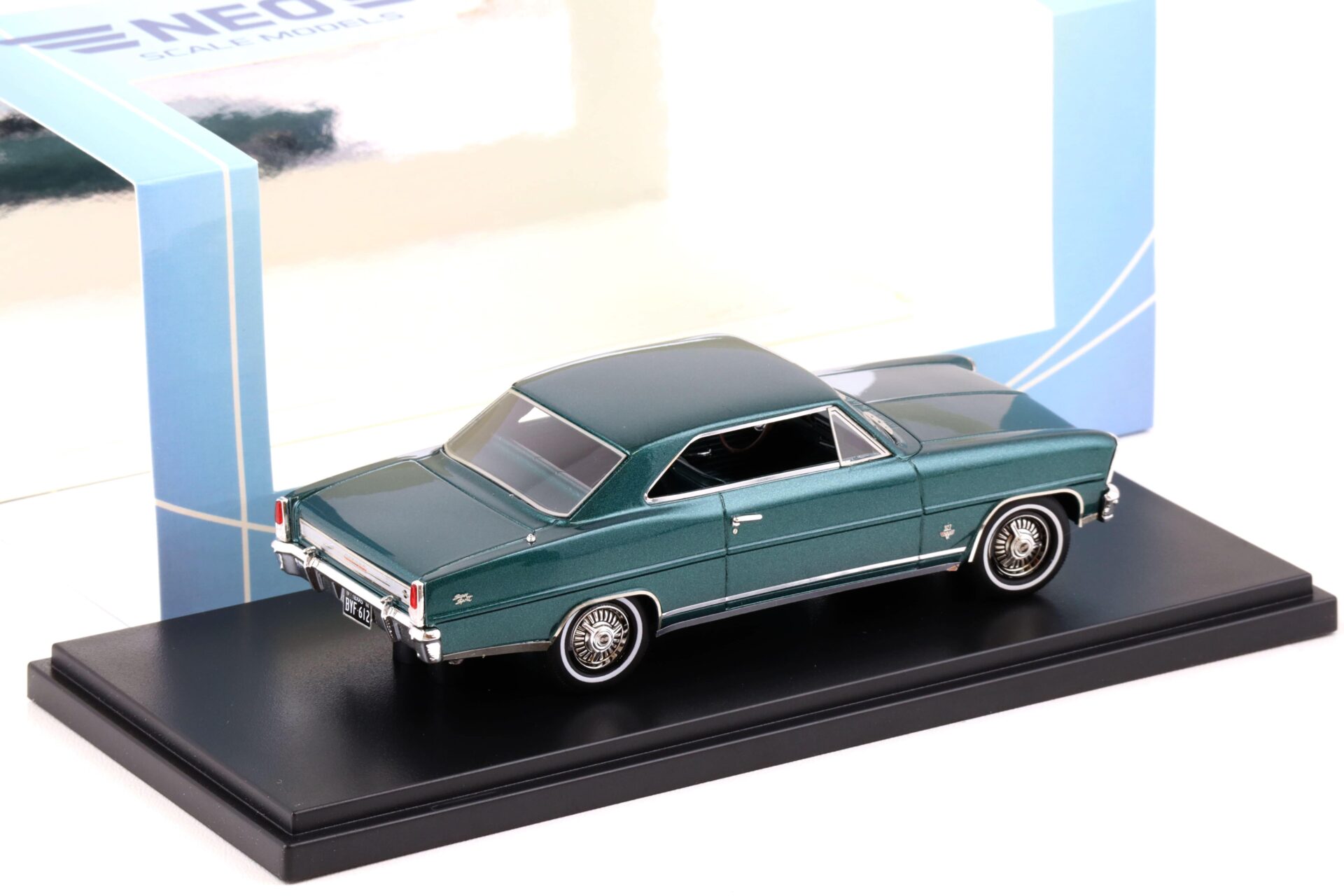 1:43 NEO 1966 Chevrolet Nova SS Hardtop metallic dark green