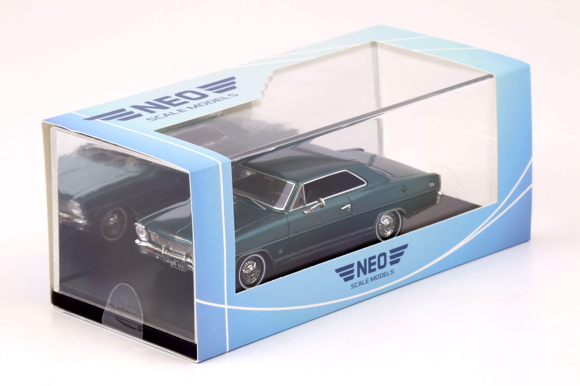 1:43 NEO 1966 Chevrolet Nova SS Hardtop metallic dark green