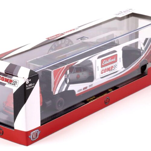 1:64 M2 Machines 1957 Dodge COE car hauler & 1969 Plymouth Road Runner EDELBROCK