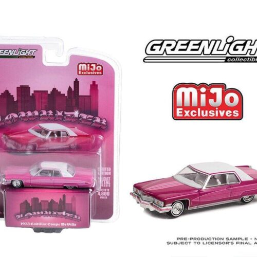 1:64 Greenlight MIJO Exclusives Lowrider 1973 Cadillac Coupe DeVille pink/ white