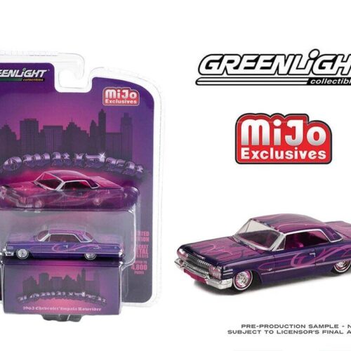 1:64 Greenlight MIJO Exclusives Lowrider 1963 Chevrolet Impala Lowrider purple