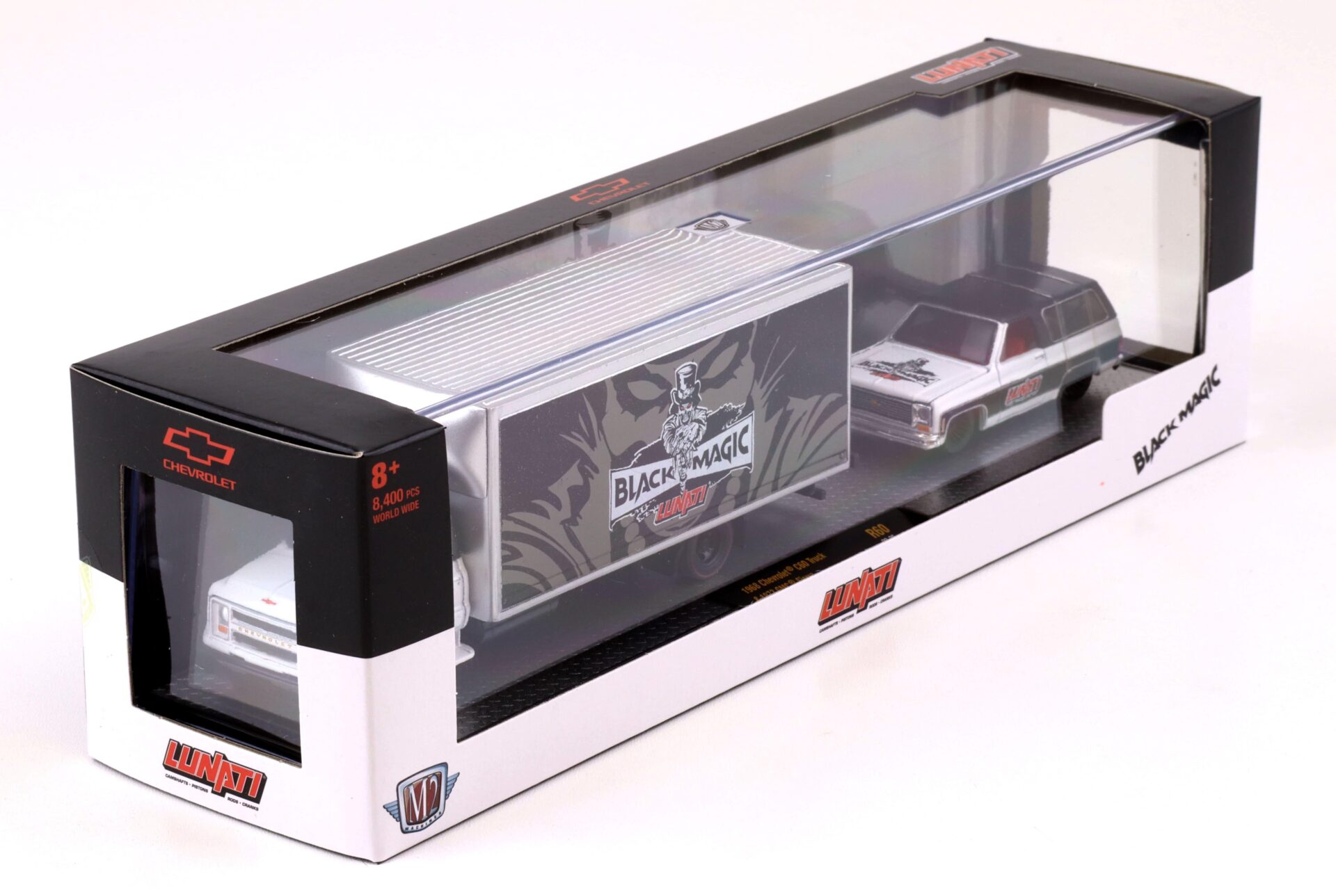 1:64 M2 Machines 1968 Chevrolet C60 Truck & 1973 GMC Sierra BLACK MAGIC LUNATI