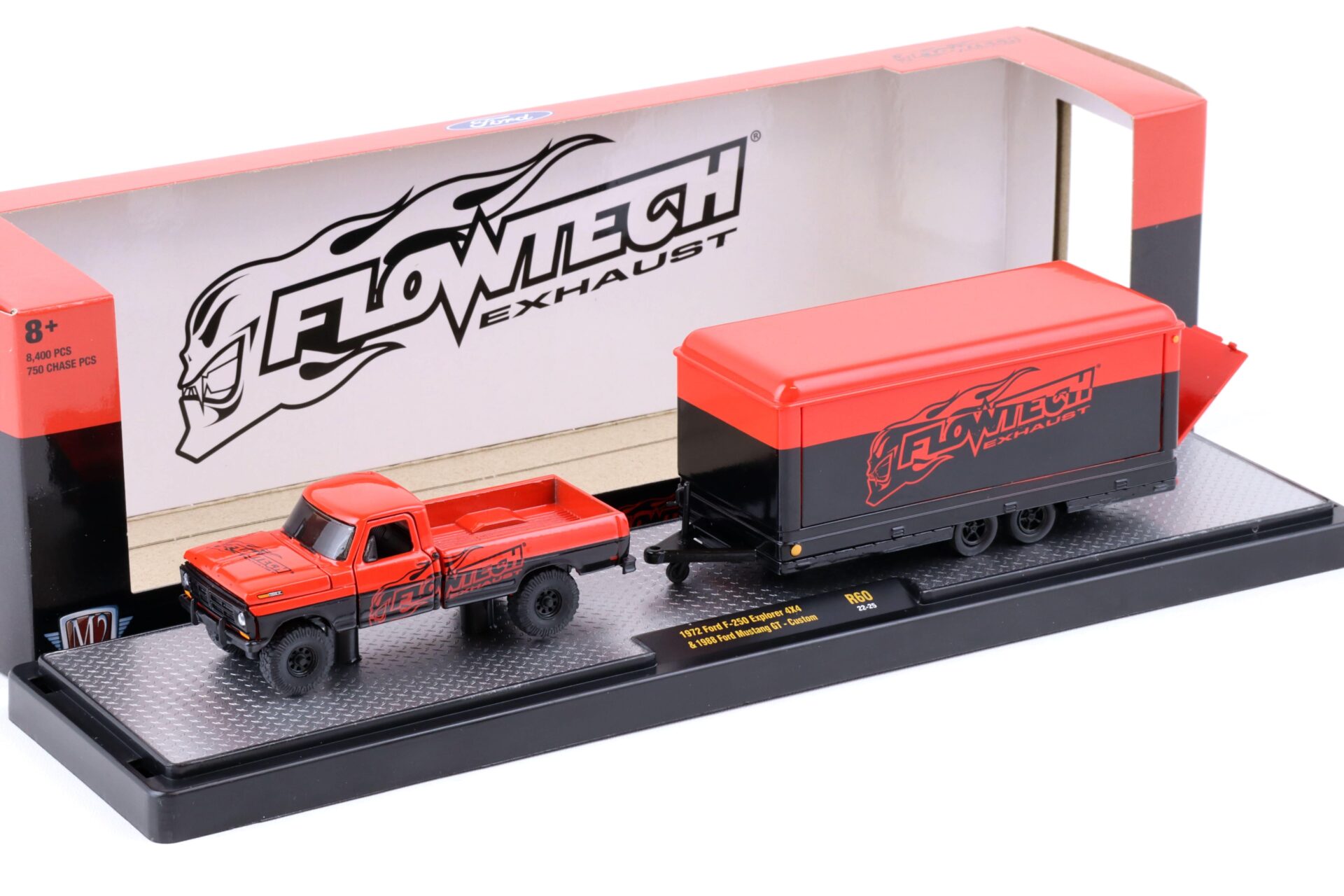 1:64 M2 Machines 1972 Ford F-250 Explorer 4x4 & 1988 Ford Mustang GT Custom FLOWTECH EXHAUST