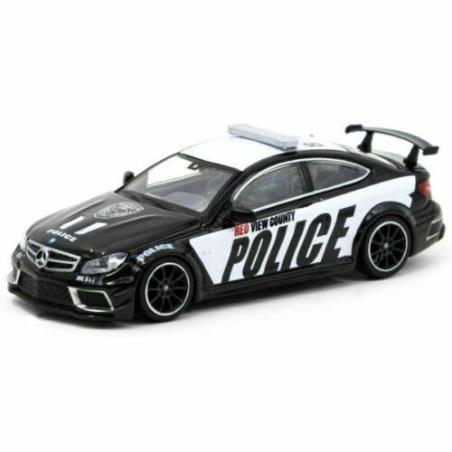 1:64 Tarmac Works Mercedes C63 AMG Coupe Black Series Police Car black/ white