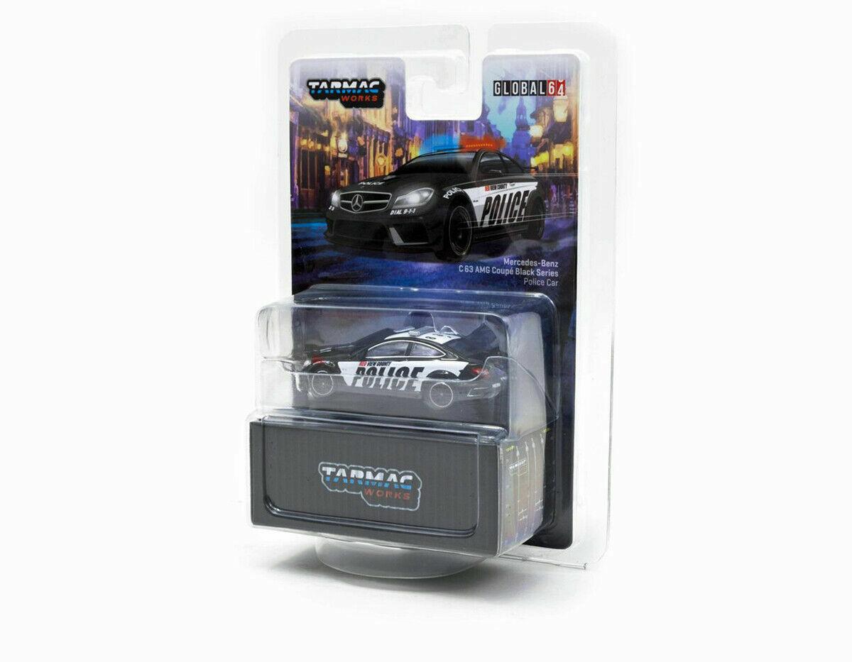 1:64 Tarmac Works Mercedes C63 AMG Coupe Black Series Police Car black/ white
