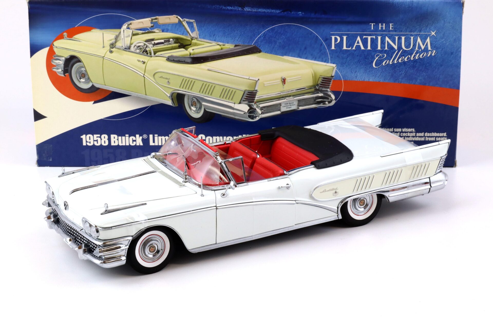 1:18 Sun Star 1958 Buick Limited Open Convertible glacier white